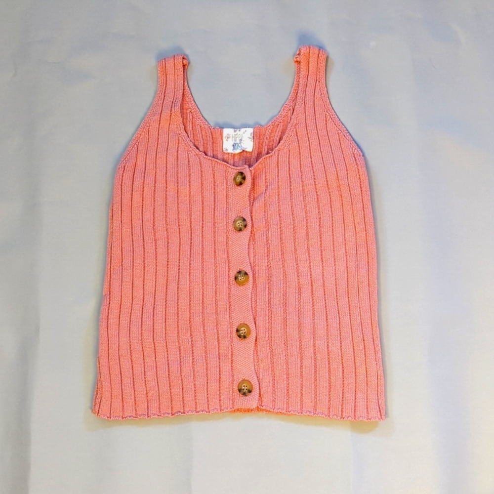 Pink Sweater Button Up Tank top